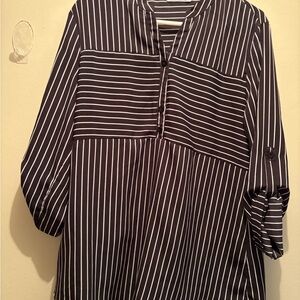 Striped Black and White Women's Top